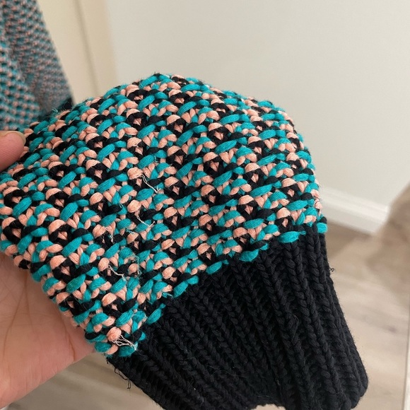 COS Crew Neck Knit Women's Sweater Teal And Peach Size Small - Picture 7 of 8